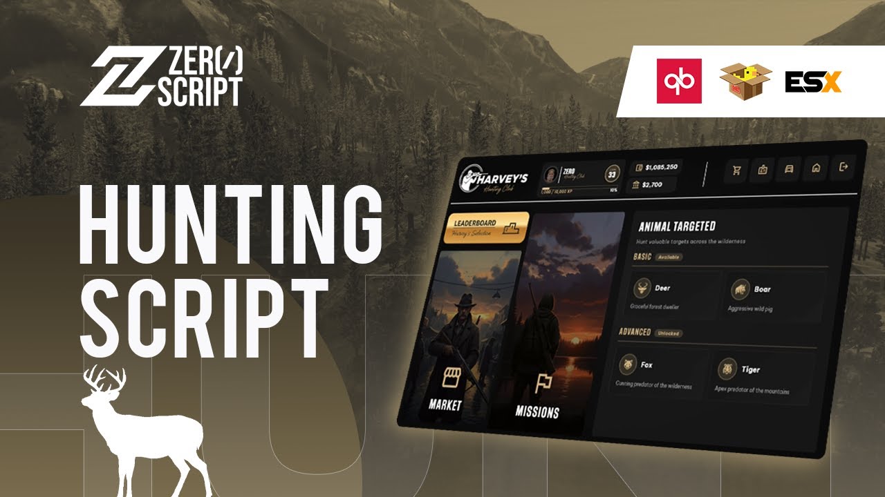 ZS Hunting System – Complete Wildlife Hunting Script screenshot 1